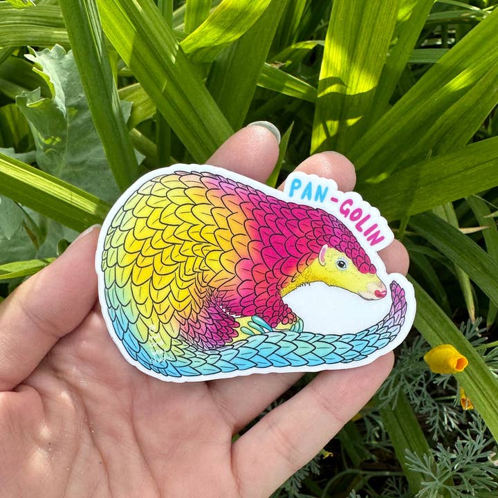 Owl & Bear Studio - Wholesale Sticker - Pan-Golin Sticker (Eco Vinyl) - Pangolin Pansexual Pride