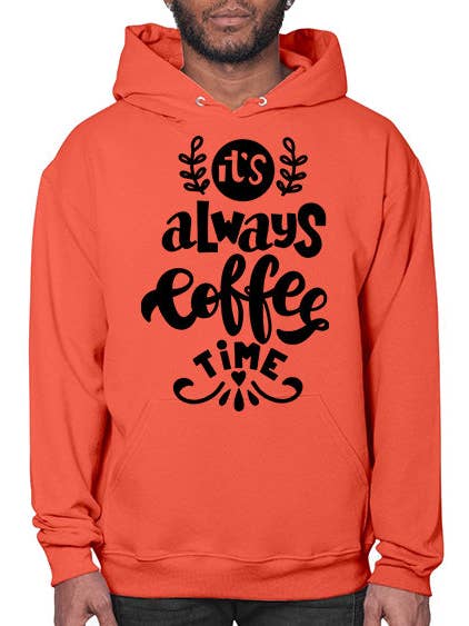 è sempre l'ora del caffè 1221# - felpa con cappuccio caffè per la vendita all'ingrosso da parte di tshirt unlimited