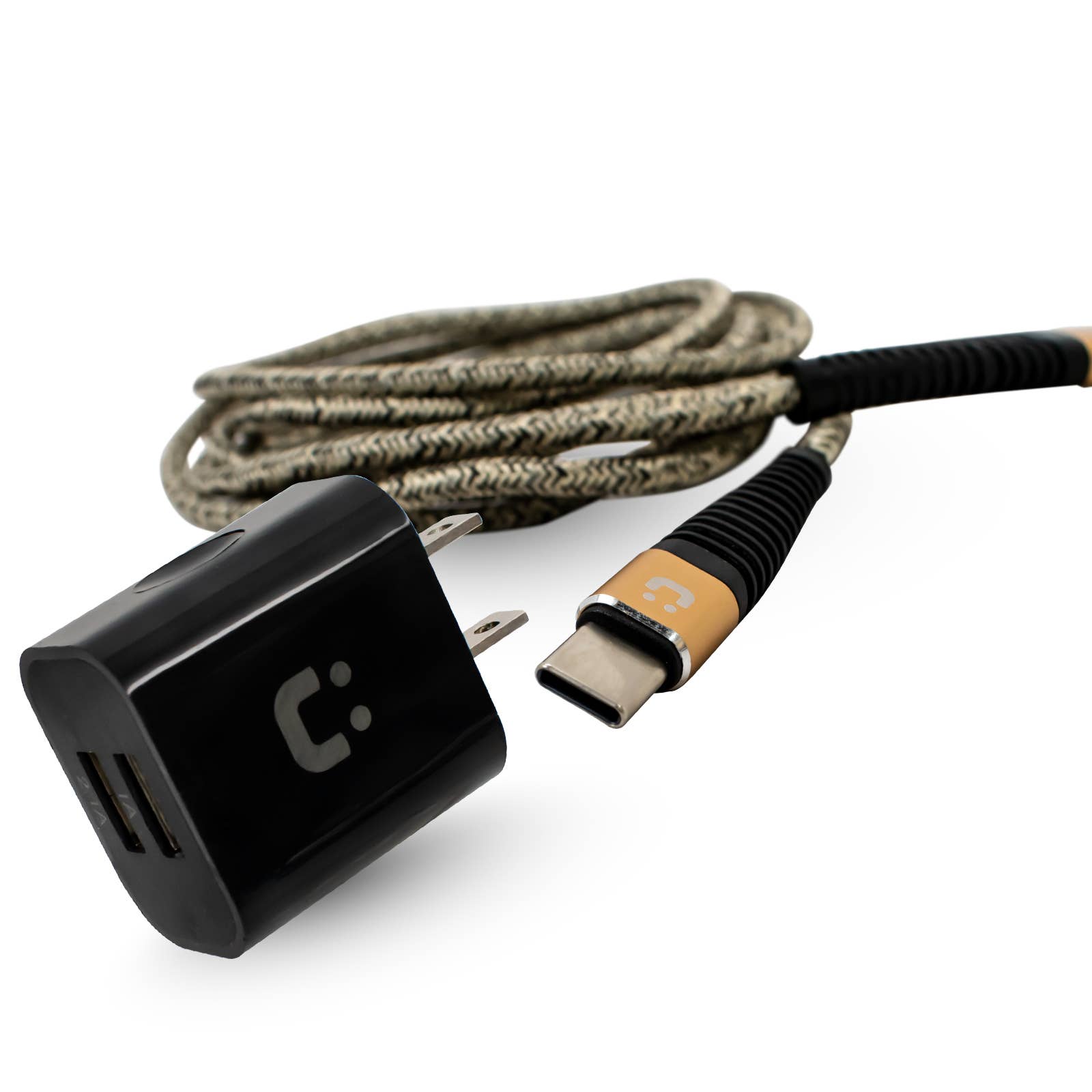 iTech361 - Wholesale Draagbare oplader - 2.1A DUBBELE WANDLADER MET TYPE C SNELOPLADEN 6FT1