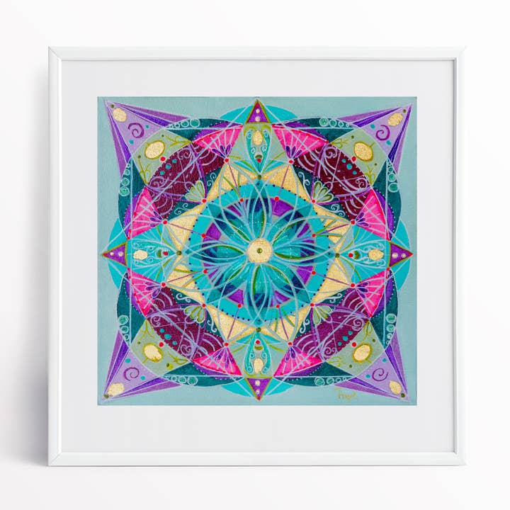 Joy Burst Mandala-kunstdruk voor wholesale door Angel Fritz Art