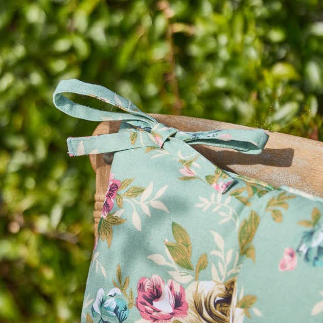 Dibor – wholesale Chair cushion – Set of 2 Green Floral Outdoor Seat Pads2