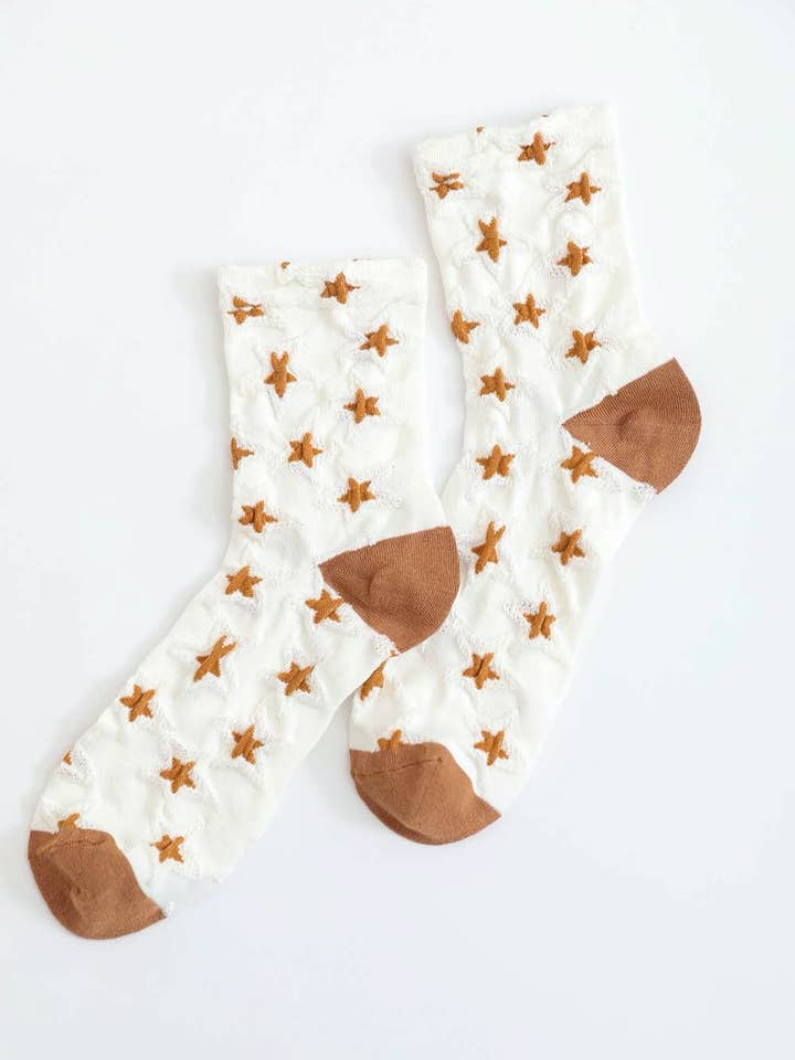 Leto Accessories - Wholesale Socks - Women's - Eco-Friendly Star Design Organic Socks 🌟2