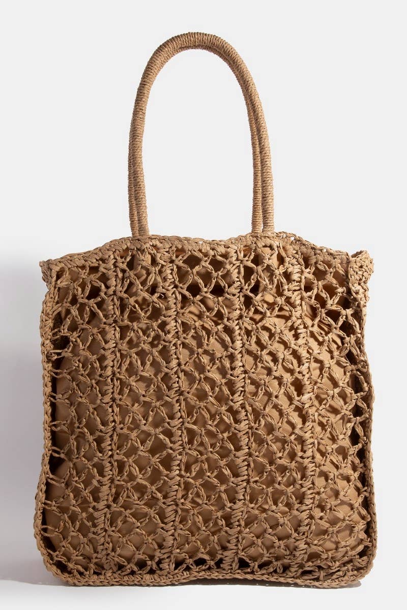 Collections by Fame Accessories - Wholesale Tote Bag - Women's - Intricate Braided Tote Bag