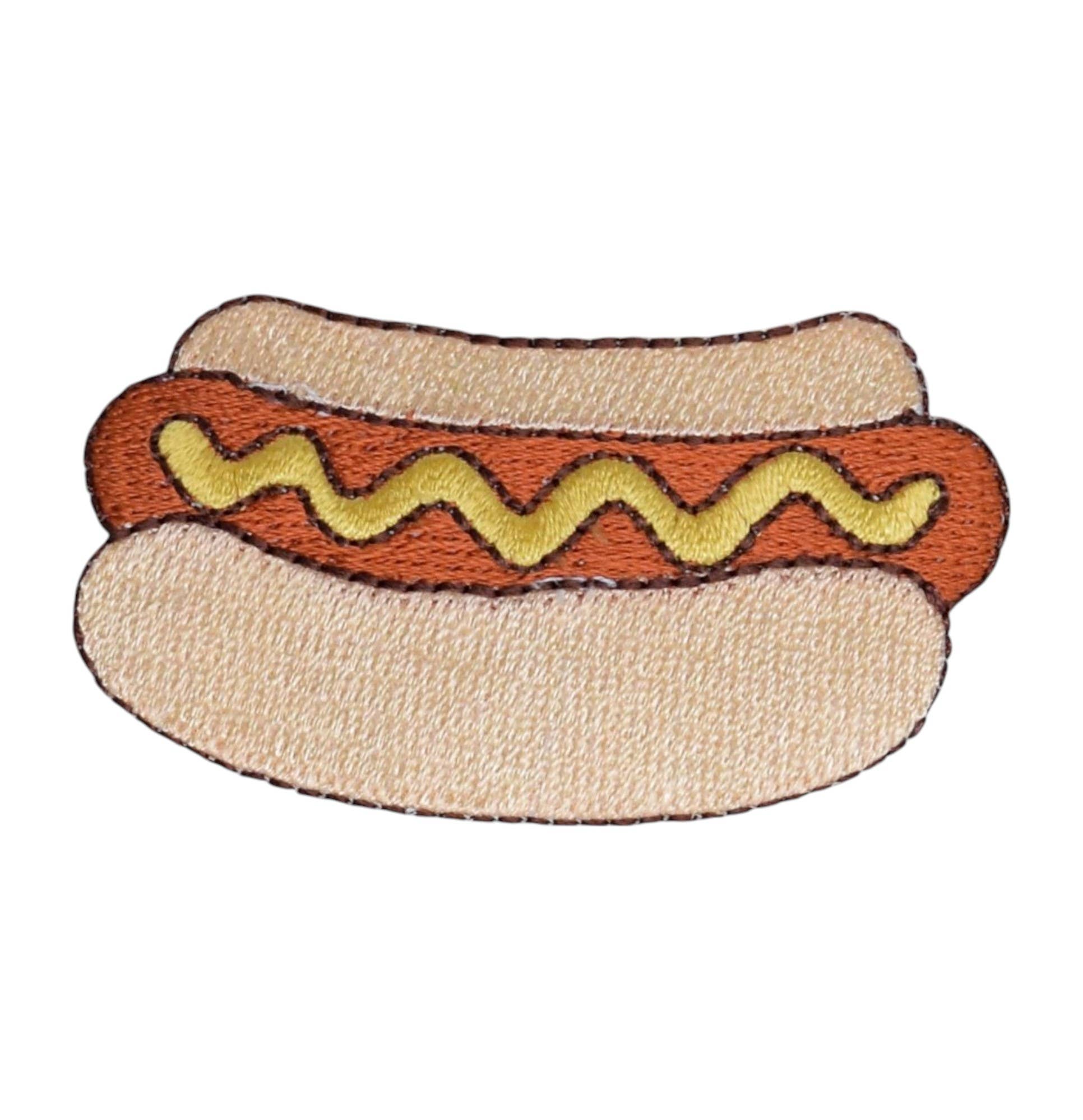 Wholesale Applique - Wholesale Patch - Hot Dog - Bun - Mustard - Picnic Food - Iron on Patch