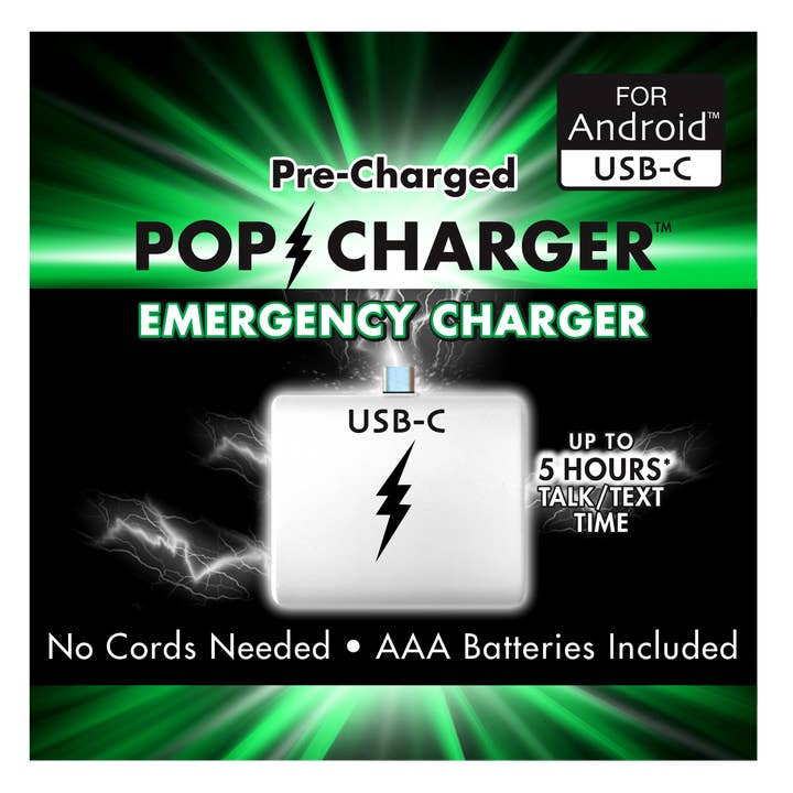 Zorbitz - Wholesale Portable Charger - Zorbitz Pop Charger USB-C Emergency Charger - USB-C - 12 Qty