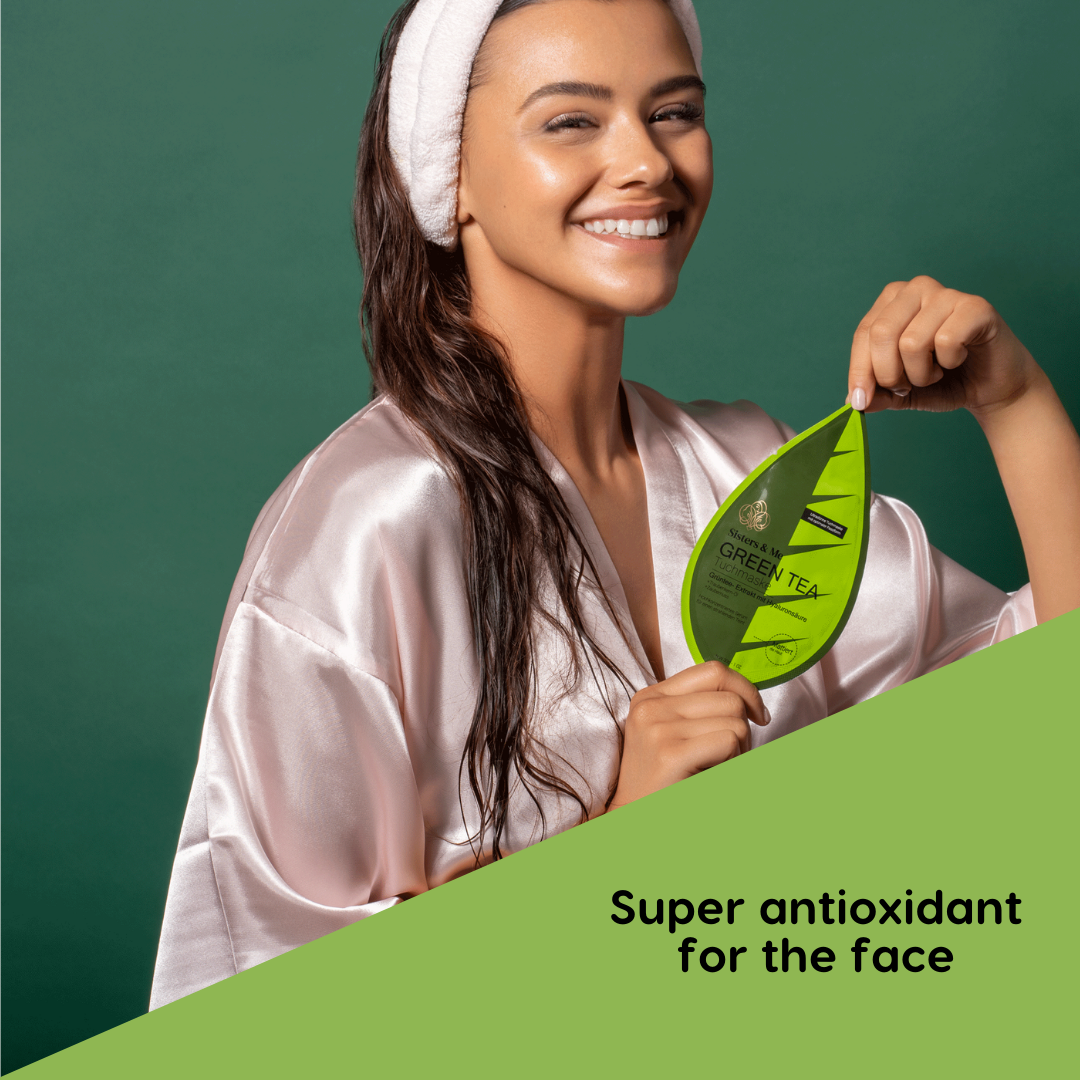Sisters & Me GmbH - Venta al por mayor Mascarilla - 5 MASCARILLAS DE TÉ VERDE CON ACEITE DE SEMILLAS DE UVA Y HAMAMELIS7