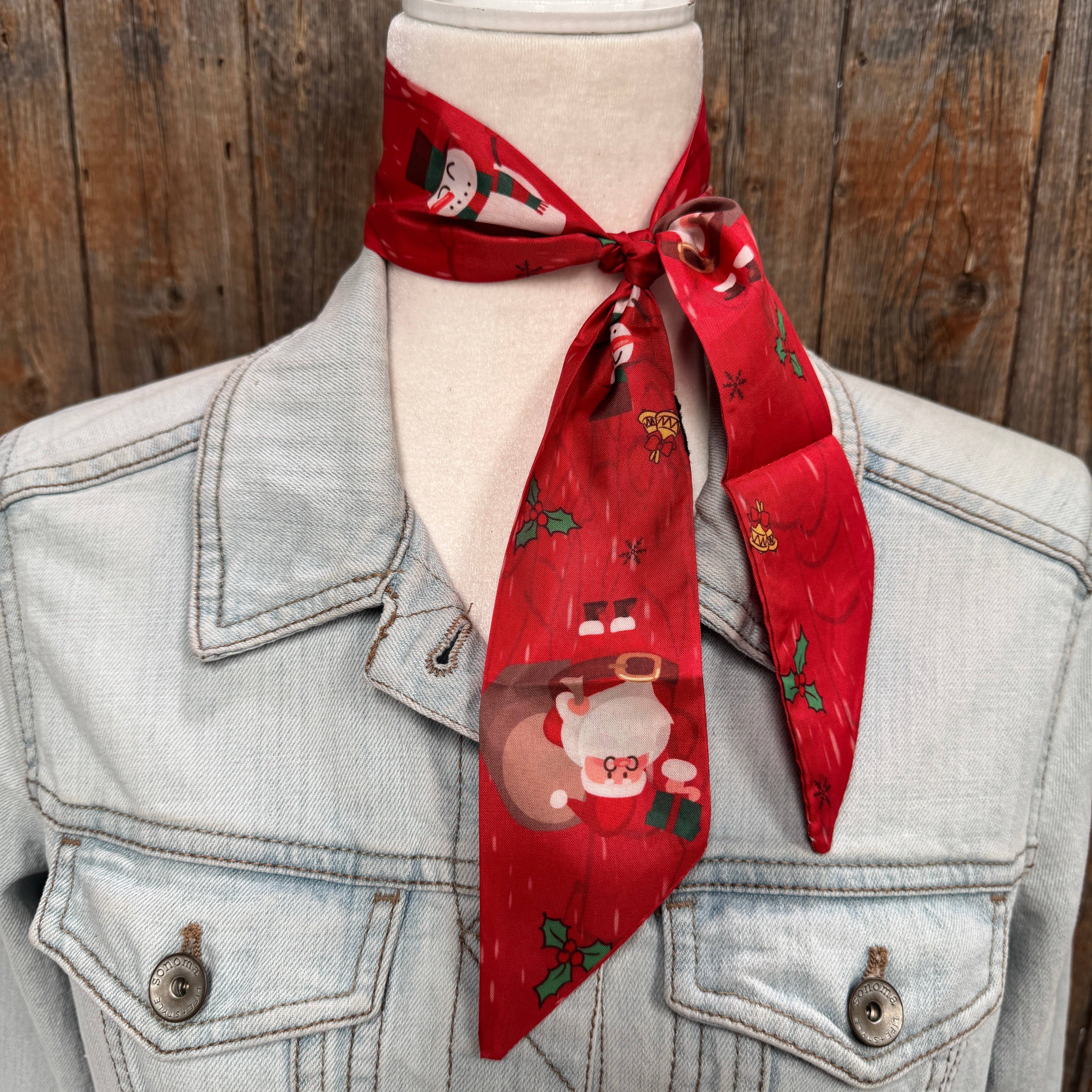 Rodeo Drive - Vente Écharpe – femme - Foulard Rouge de Vacances Western Skinny Mini Wild Rag / Cravate de Cowgirl #TW1471