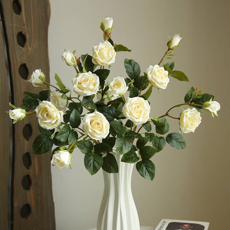 ACNITE(We cover U.S. import duties) - Wholesale Kunstbloemen - Zijden bloemstuk met 6 koppen sneeuwrozen voor woondecoratie8