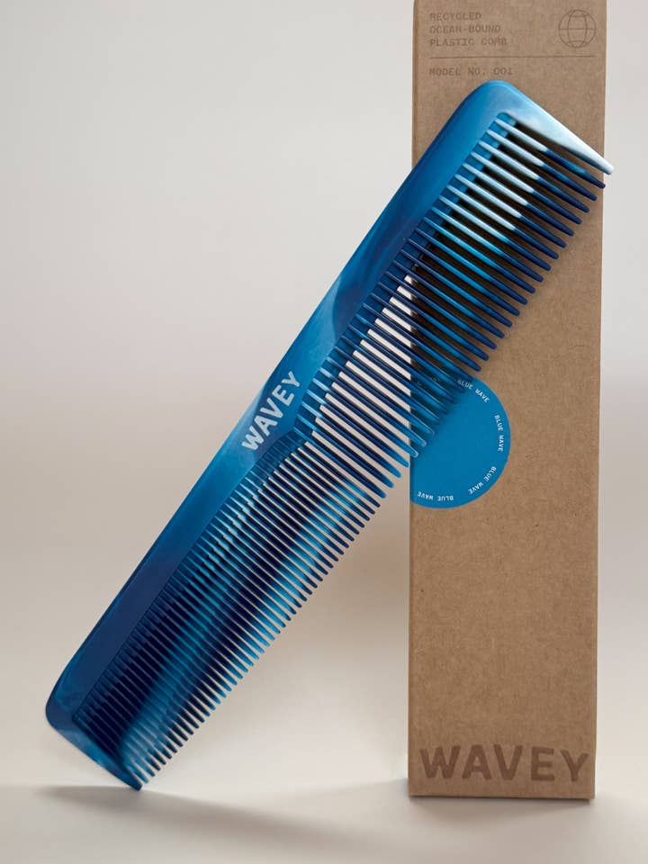 WAVEY Combs - Quality Hair Comb Model No. 001 - Blue for wholesale by Wavey Combs