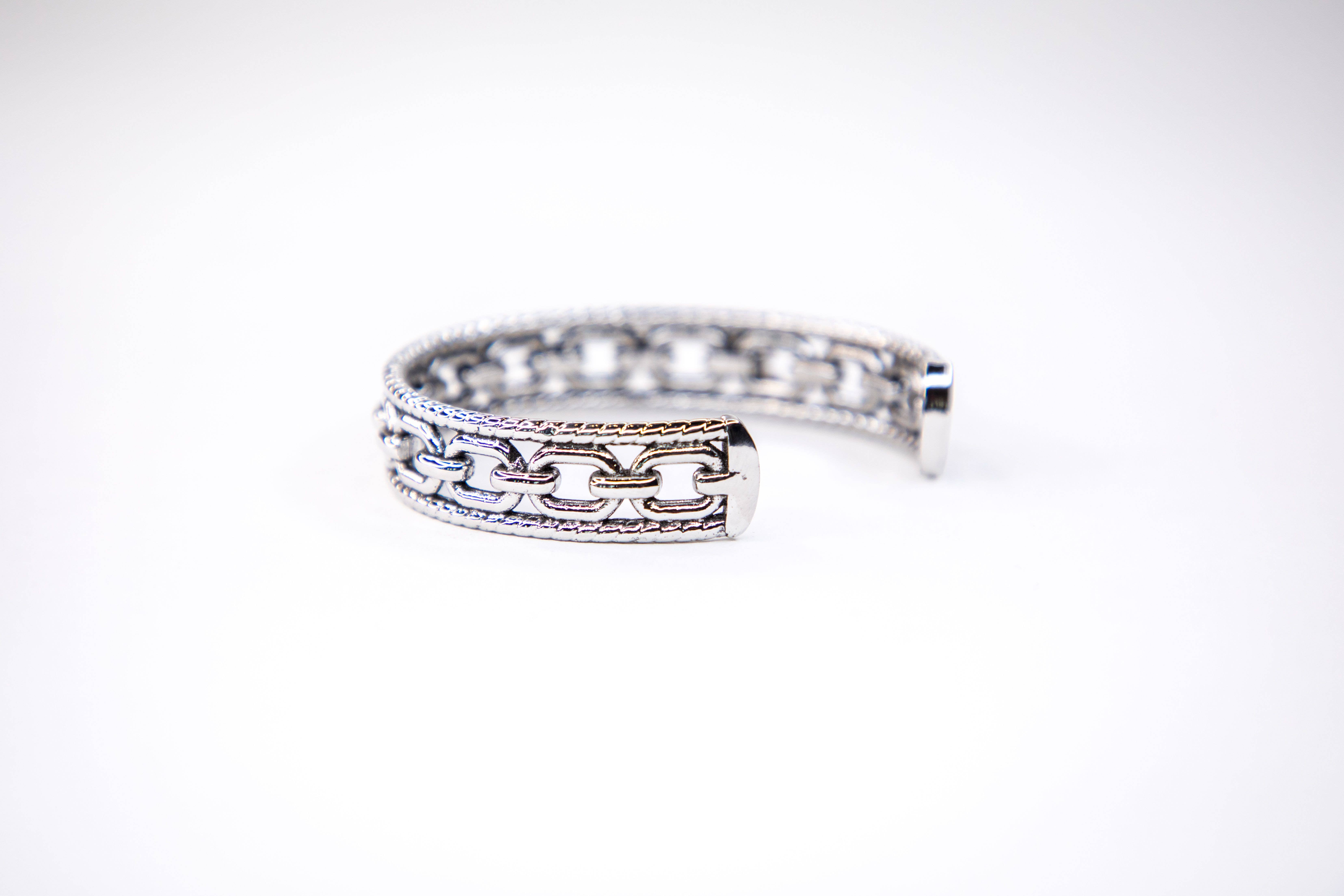 West & Co. - Wholesale Cuff Bracelet - 18K Gold Plated Rope and Chain Cuff Bracelet2