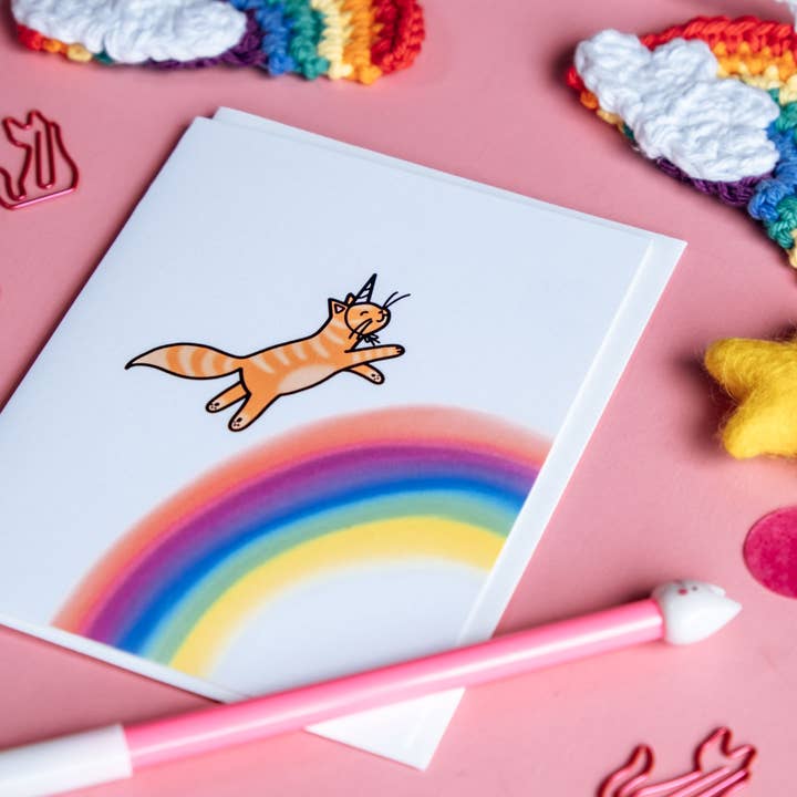 Shawna Smyth Studio - Vendita all'ingrosso Biglietti di auguri - Biglietto di auguri ecologico a forma di gatto con motivo «Happy Cute»2