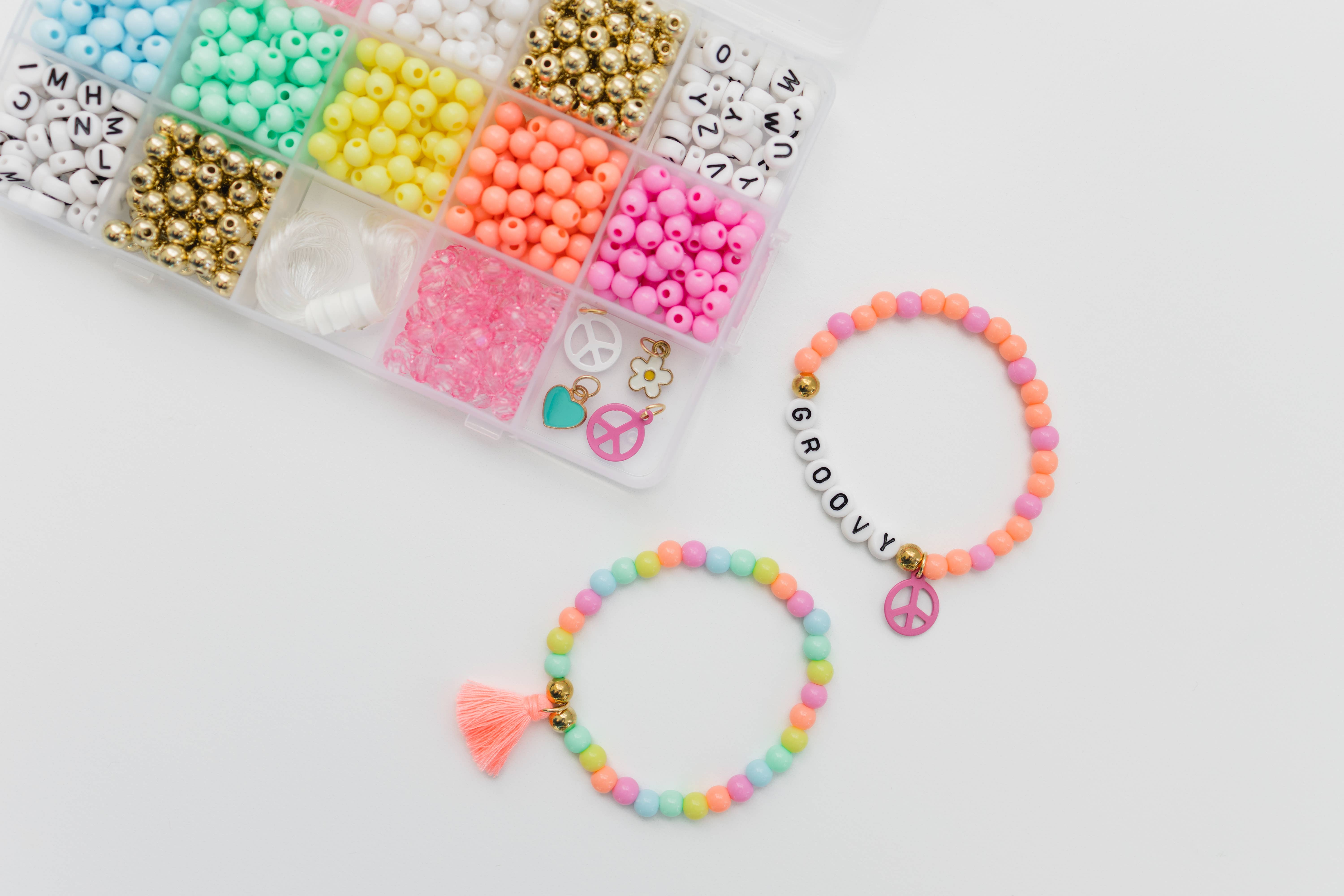 Stacked Sweetly - Wholesale DIY Jewelry - Kids - Groovy Goals DIY Stretchy Bracelet Craft Kit8