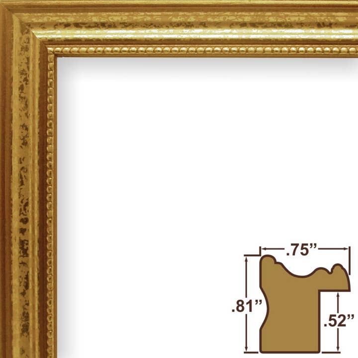 Craig Frames - Wholesale Picture Frame - 11x14 Picture Frame, Stratton Aged Gold, Assembled4