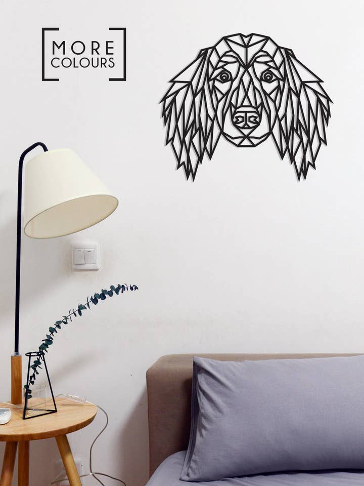 Cocker Spaniel hund geometrisk trä vägg konst för wholesale av EtchTwentyEight