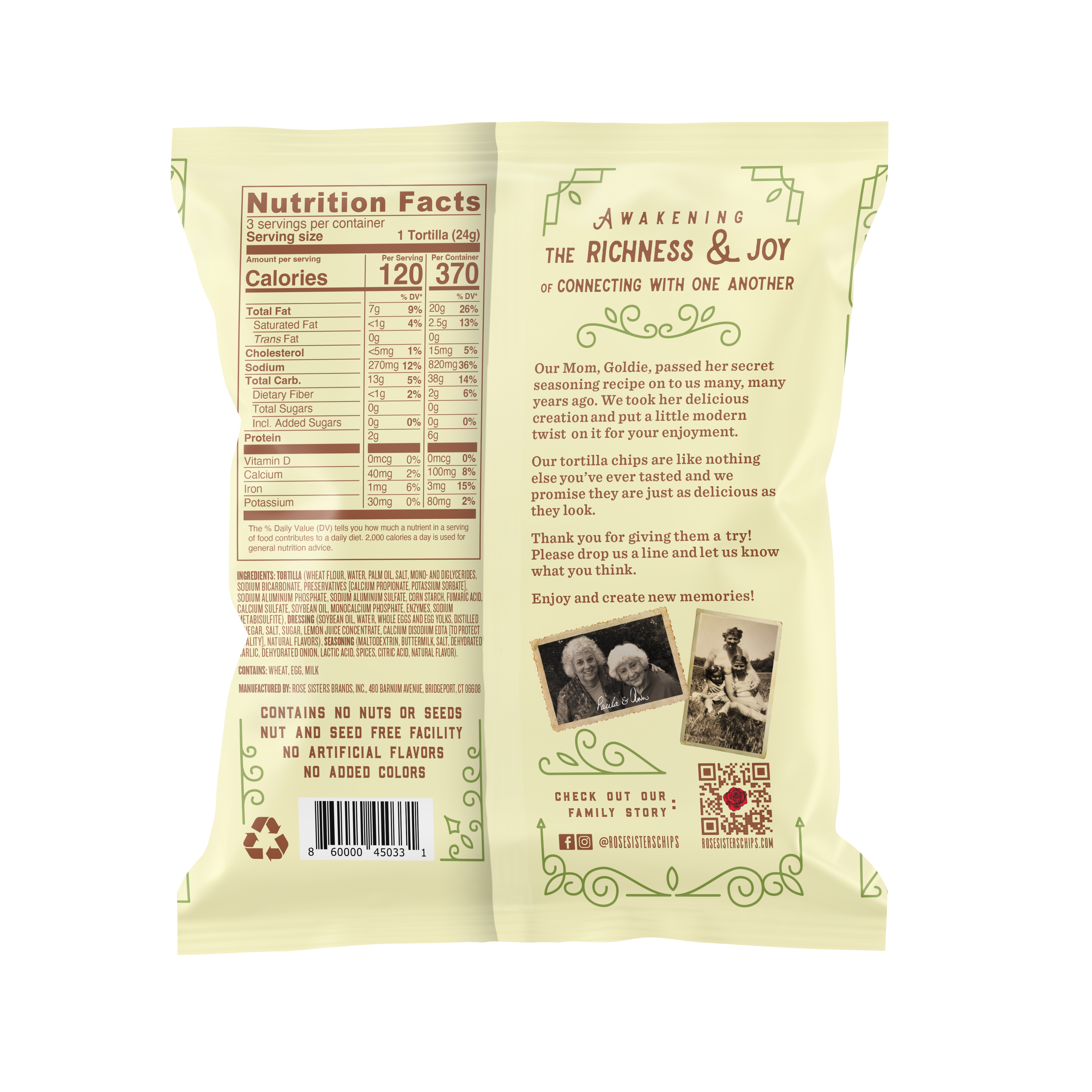 Rose Sisters Chips - Wholesale Chips - Original Baked Flour Tortilla Chips (Savory) - Single Serve1