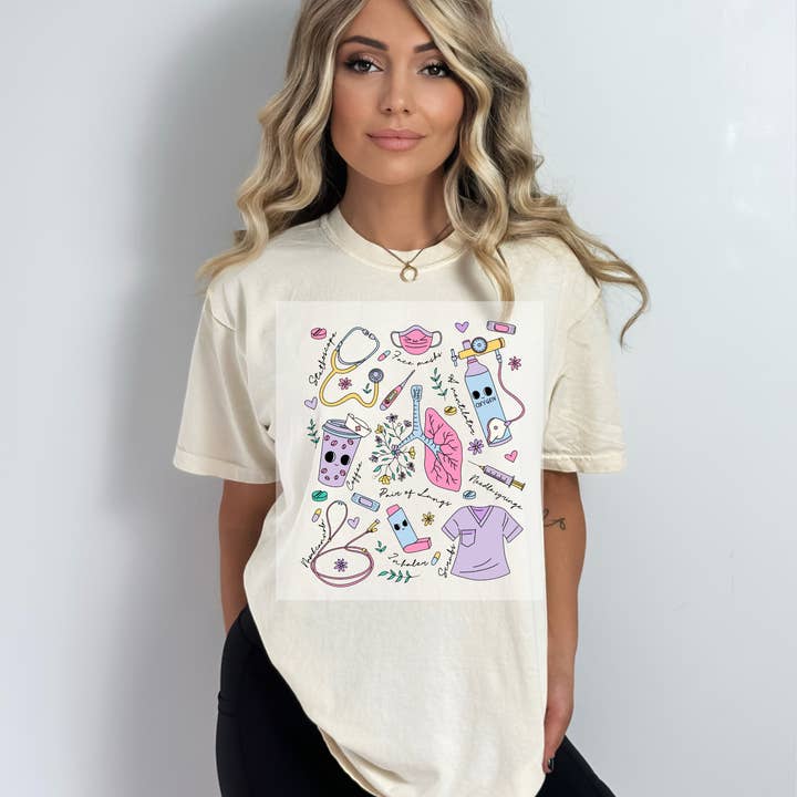 Raspatory terapeut collage DTF OVERFØRSEL for engroshandel hos Faith Forward Transfers