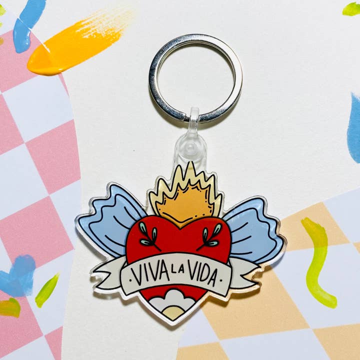 Viva La Vida Sacred Heart Schlüsselanhänger für den Großhandel von Get Stoked