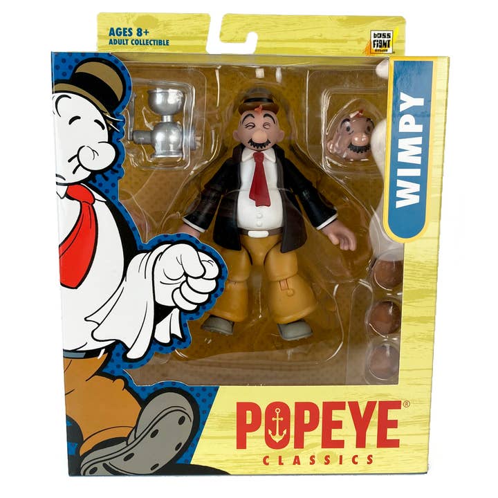Boss Fight Studio Llc - Wholesale Figurine Toy - Kids - Popeye Classics Action Figure: J. Wellington Wimpy