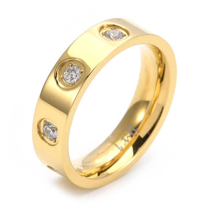 RG808G B.Tiff Gold 8-Stone Pave Ring for wholesale by B.Tiff