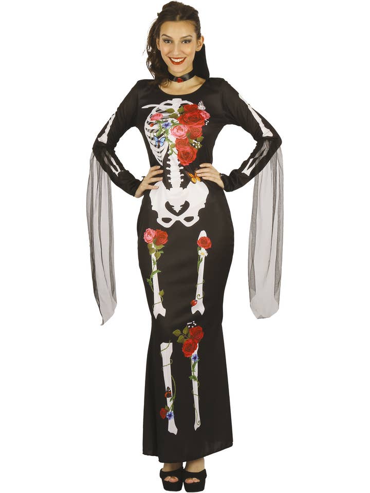 Party Pro - Vendita all'ingrosso Costume di carnevale - Unisex - Costume da Scheletro Femminile della Morte