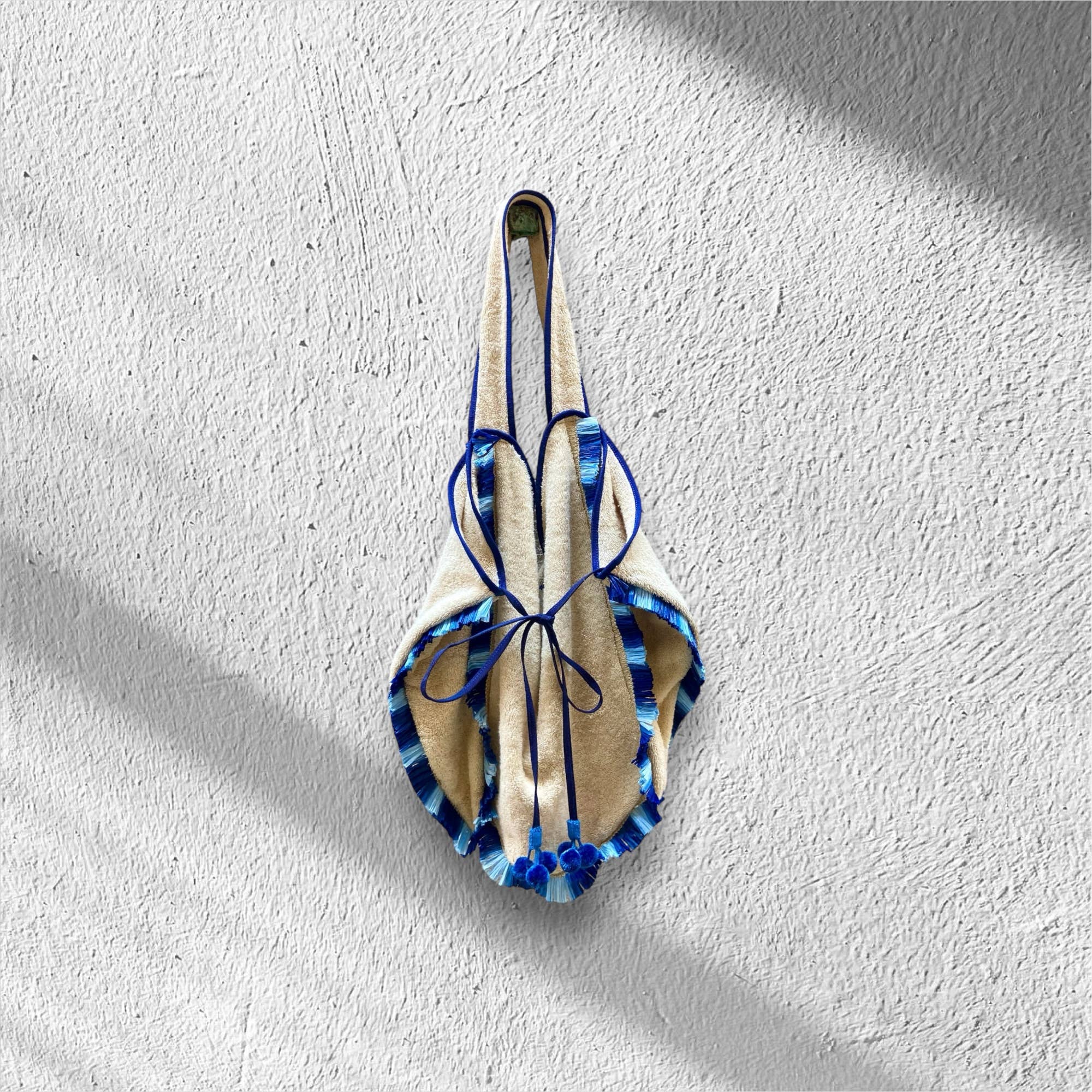 Teod’amar Venezia - Venta al por mayor Bolsa de playa - Bolsa saco de algodón felpa con ribetes6