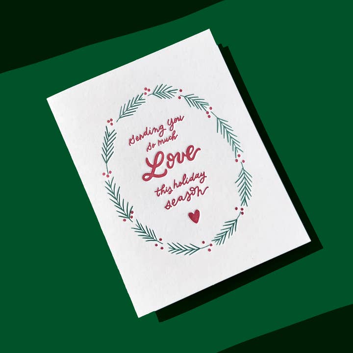 Karte „Sending Love Wreath & Berries“ — Winterferien für den Großhandel von INK MEETS PAPER