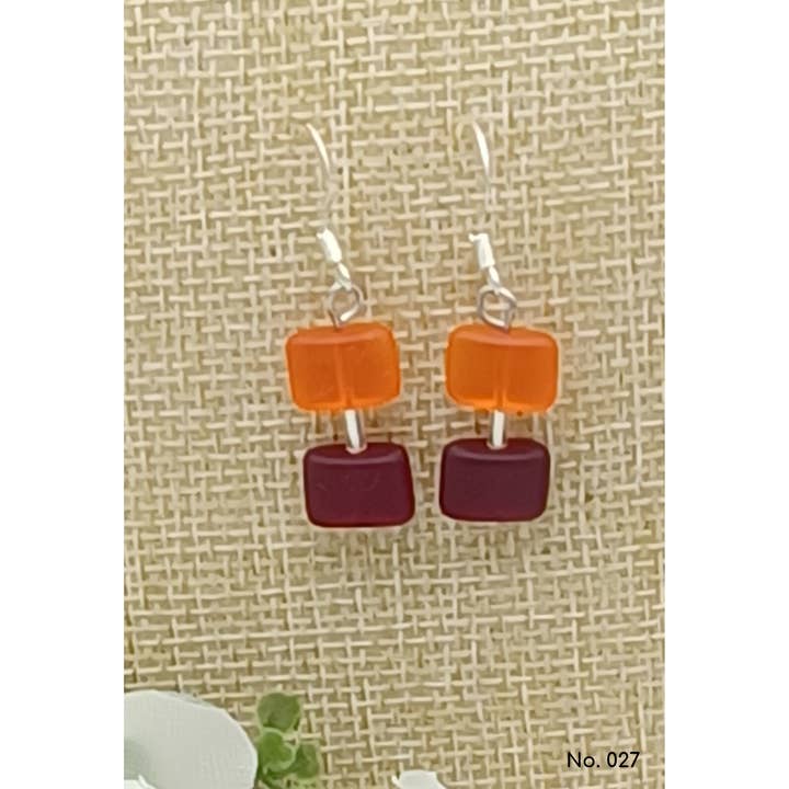 perleperle - Wholesale Dangle Earrings - Earrings glass beads, classic cushion shape, Anna7