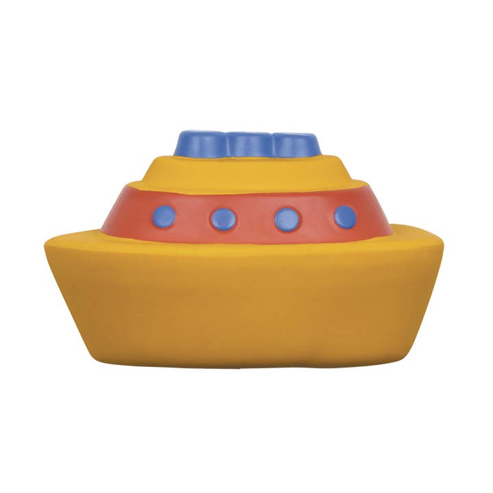 BT200R Natural rubber bath toy The Boat for wholesale by Petit Jour Paris