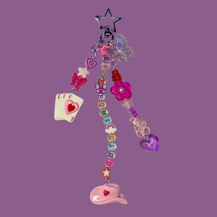 Faebelle Haven - Wholesale Keychain - Women's - Pink Cowgirl Charm Keychain – Pink Pony Club, Midwest Princess, Good Luck Babe | Diva Singer Playing Cards Star1