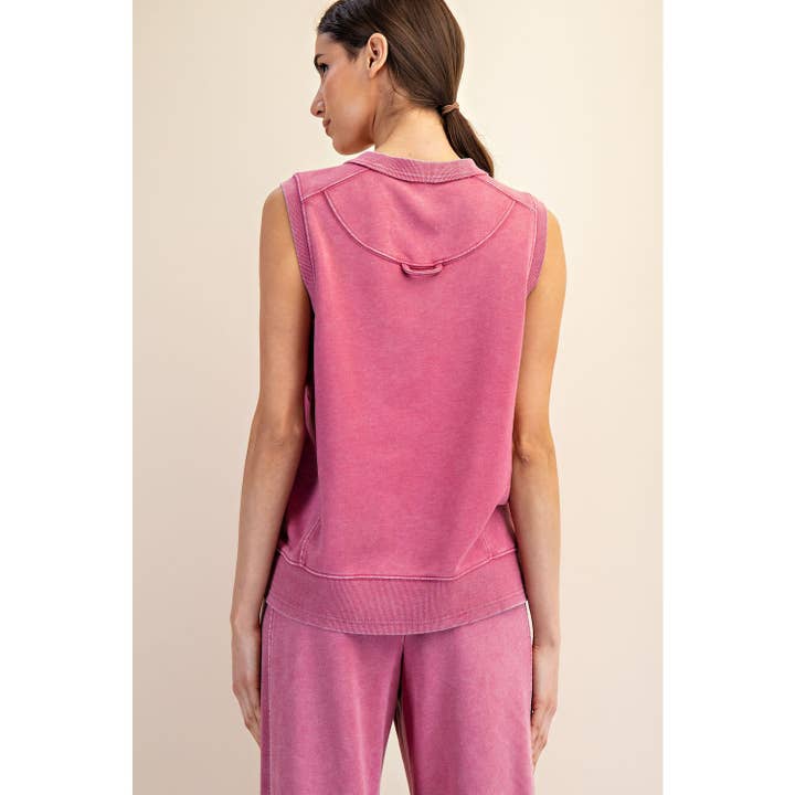 Rae Mode - Wholesale Lounge Top - Women's - MINERAL WASHED SLEEVELESS PULLOVER7