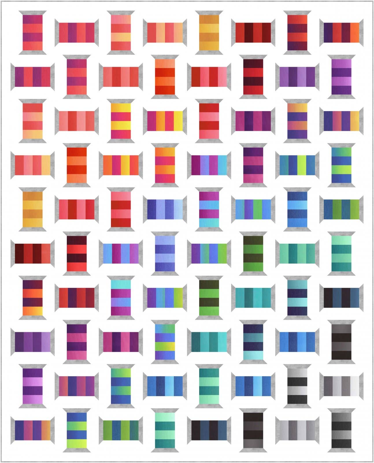 Needle in a Hayes Stack - Wholesale Craft Sewing Kit - Ombre Spools1