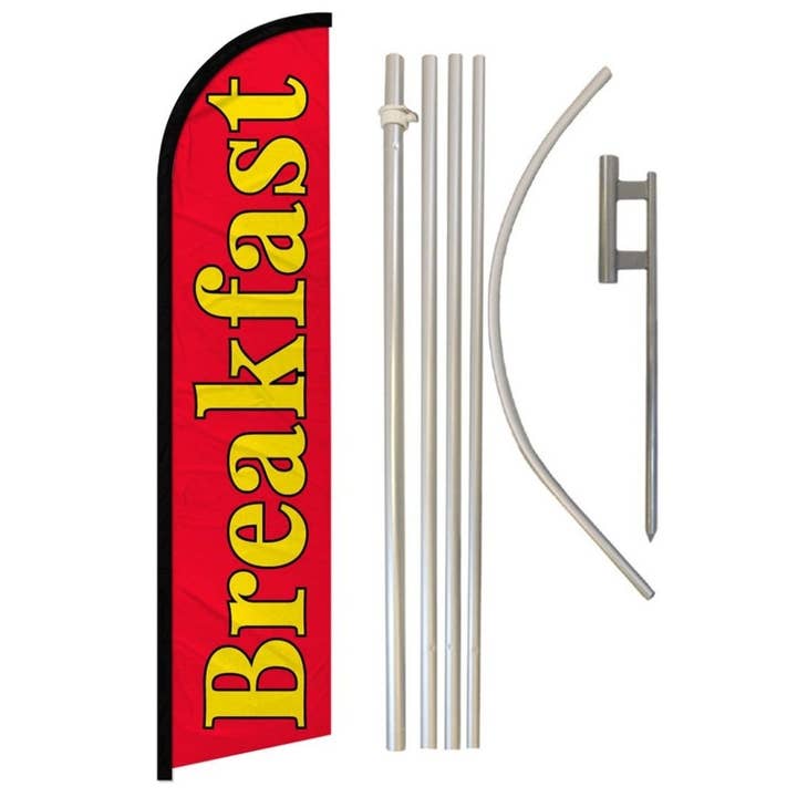 Frühstück Windloses Banner-Flaggen- & Stangenset für den Großhandel von Flags Importer