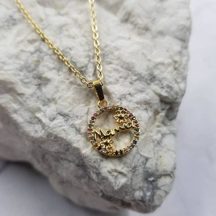 Mors dag Mama Sunflower Crystal halskæde for engroshandel hos The Pretty Jewellery