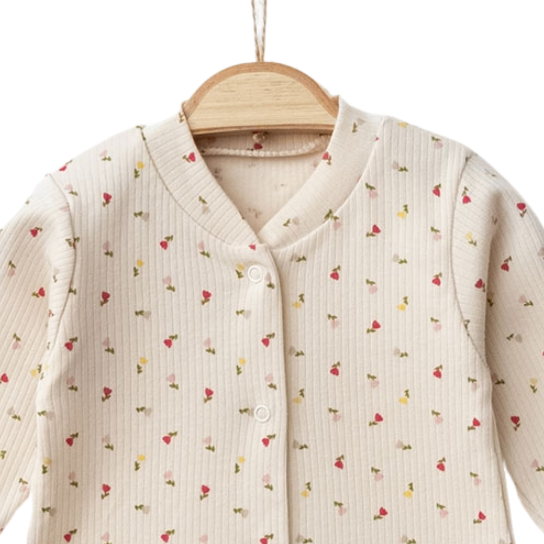 Himmelberg Baby - Wholesale Romper - Kids - Tulips Design Ribbed Romper  – Organic Cotton2