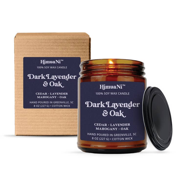 Dark Lavender & Oak | Soy Candle for wholesale by Himua Ni