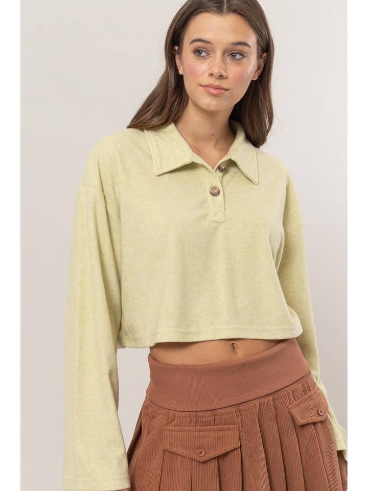 Top Cropped de Felpo com Meio Fecho por atacado de HYFVE
