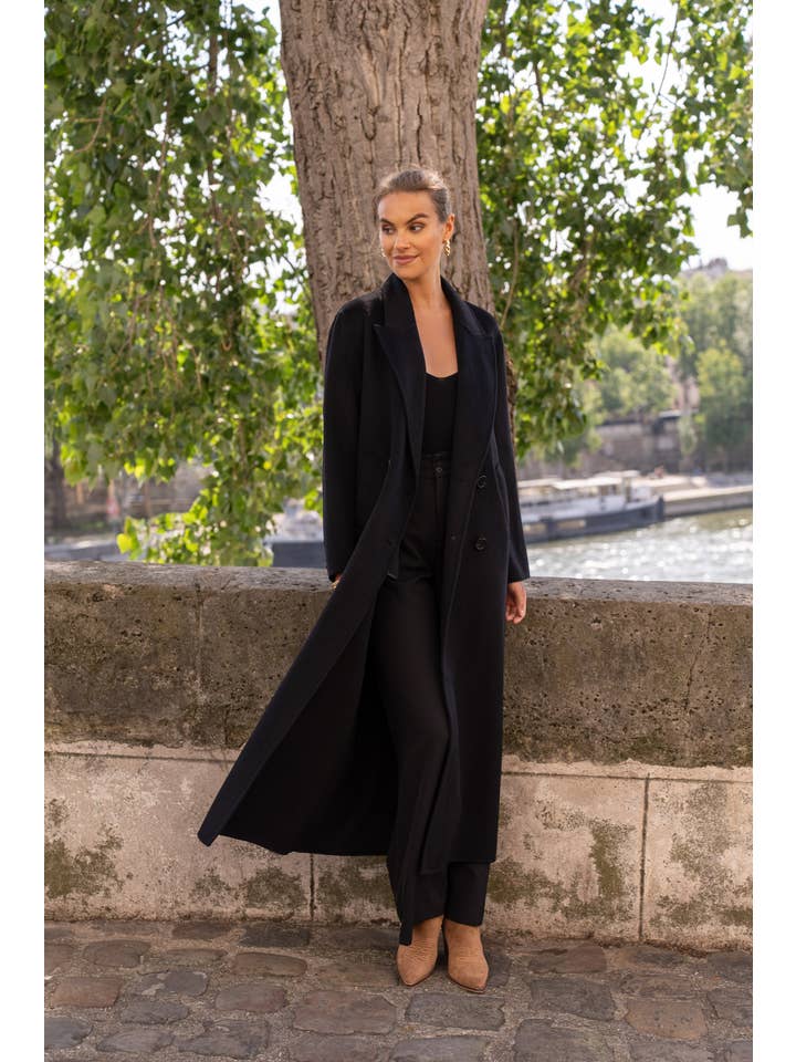 Attentif Paris - Wholesale Coat - Women's - Extra-long oversized hand-sewn wool blend coat21