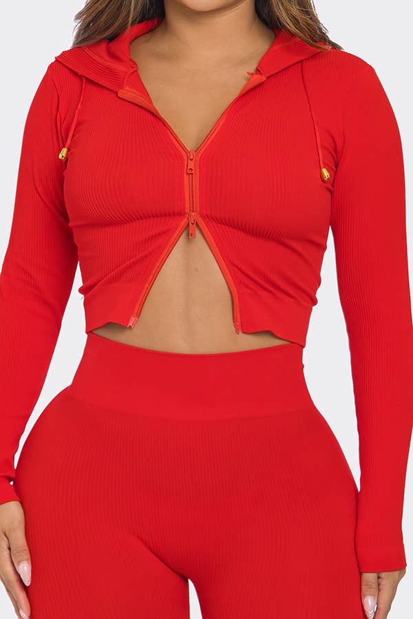 Lime All the Time – wholesale Top & pants set (NOT Loungewear) – Women's – 2 Pcs Seamless Long Sleeve Hoodie and Highwaist Legging Set14