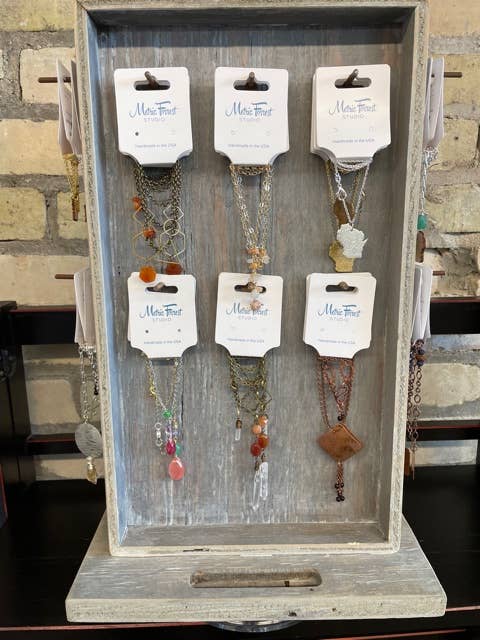 Metric Forrest Studio - Wholesale Jewelry Stand & Display - Wood Necklace Display with 32 necklaces, plus free shipping1