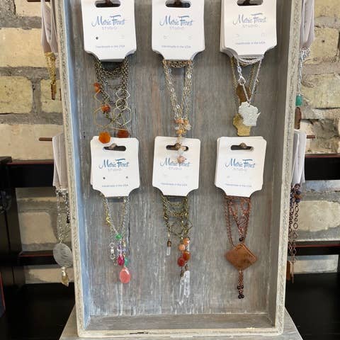 Metric Forrest Studio - Wholesale Jewelry Stand & Display - Wood Necklace Display with 32 necklaces, plus free shipping1