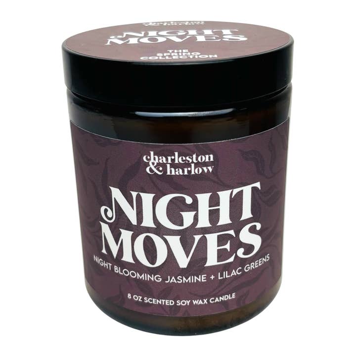 SPRING Night Moves - Jazmín Nocturno Lila Verde - Vela de Soja para venta al por mayor de Charleston & Harlow Candle Co.