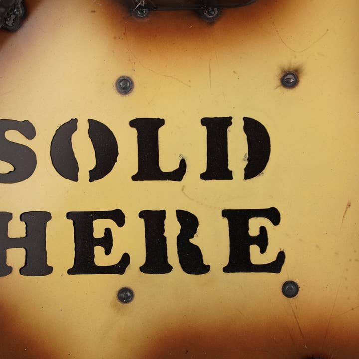 My Amigos Imports - Wholesale Sign - Wine Sold Here Arrow Metal Sign-21x34H-Wall Decor-NEW1