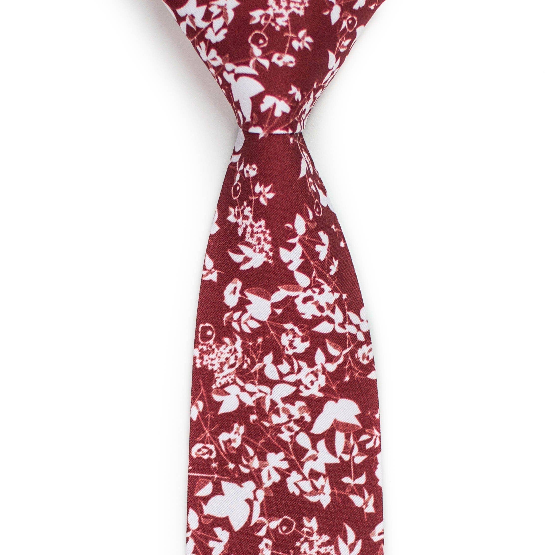 Tough Apparel – Gravata - Homem por atacado – Sitka - Gravata Vermelha Vermelha Silhouette Floral Silhouette1