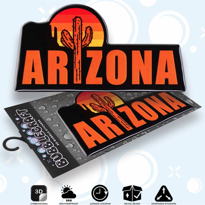 Arizona Cactus Script 3D Souvenir-klistermärke för wholesale av Bubblecraft