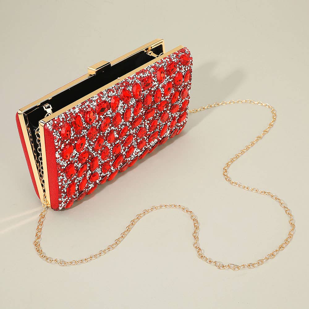 Sensibling Corp. - Wholesale Clutch Bag - Women's - Faceted Stone Embellished Evening Clutch Bag6
