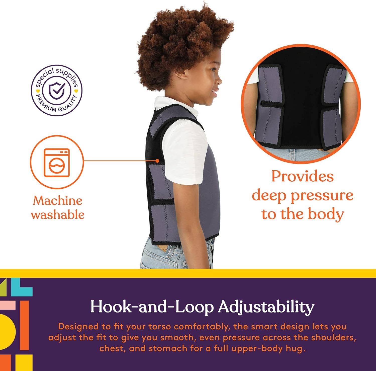 Special Supplies - Wholesale Outerwear Vest - Kids - Deep Pressure Sensory Compression Vest10