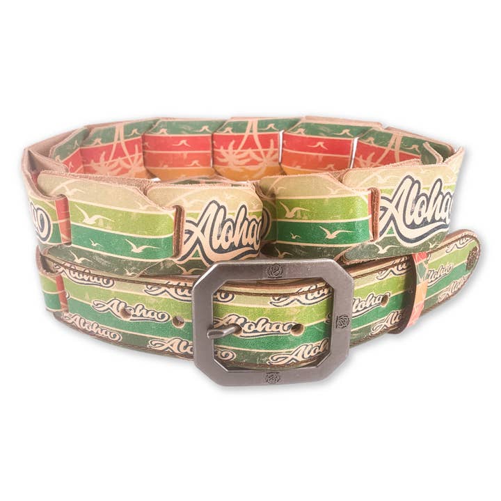 ALOHA PALMS-HELNARVLÄDERBÄLTE för wholesale av TODD BLOOM