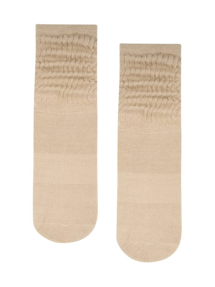 MoveActive - Wholesale Socks - Women's - Scrunch Non Slip Grip Socks - Latte2