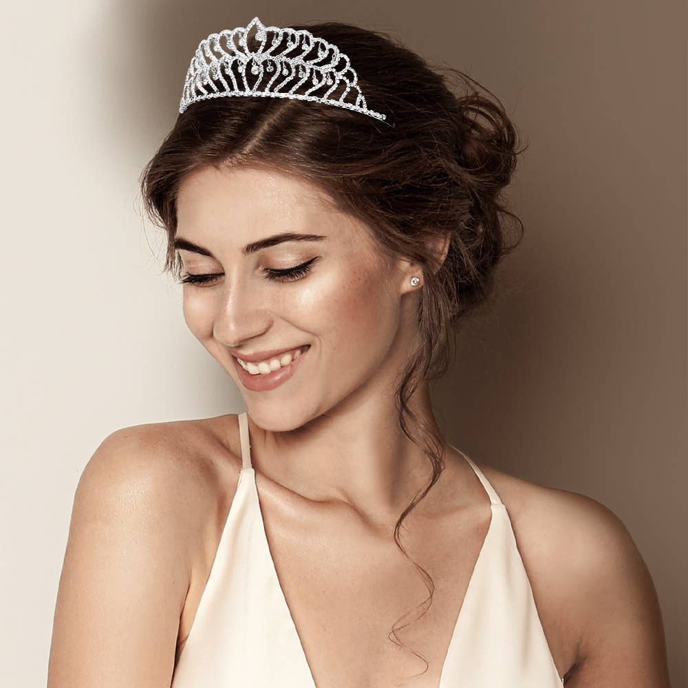Sensibling Corp. - Wholesale Tiara - Women's - Rhinestone Crystal Dangle Pageant Princess Tiara0