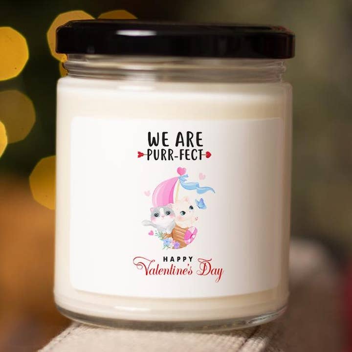 Vela de São Valentim Purr-fect - Vela Romântica, Amor Fofo por atacado de VenusArtsShop